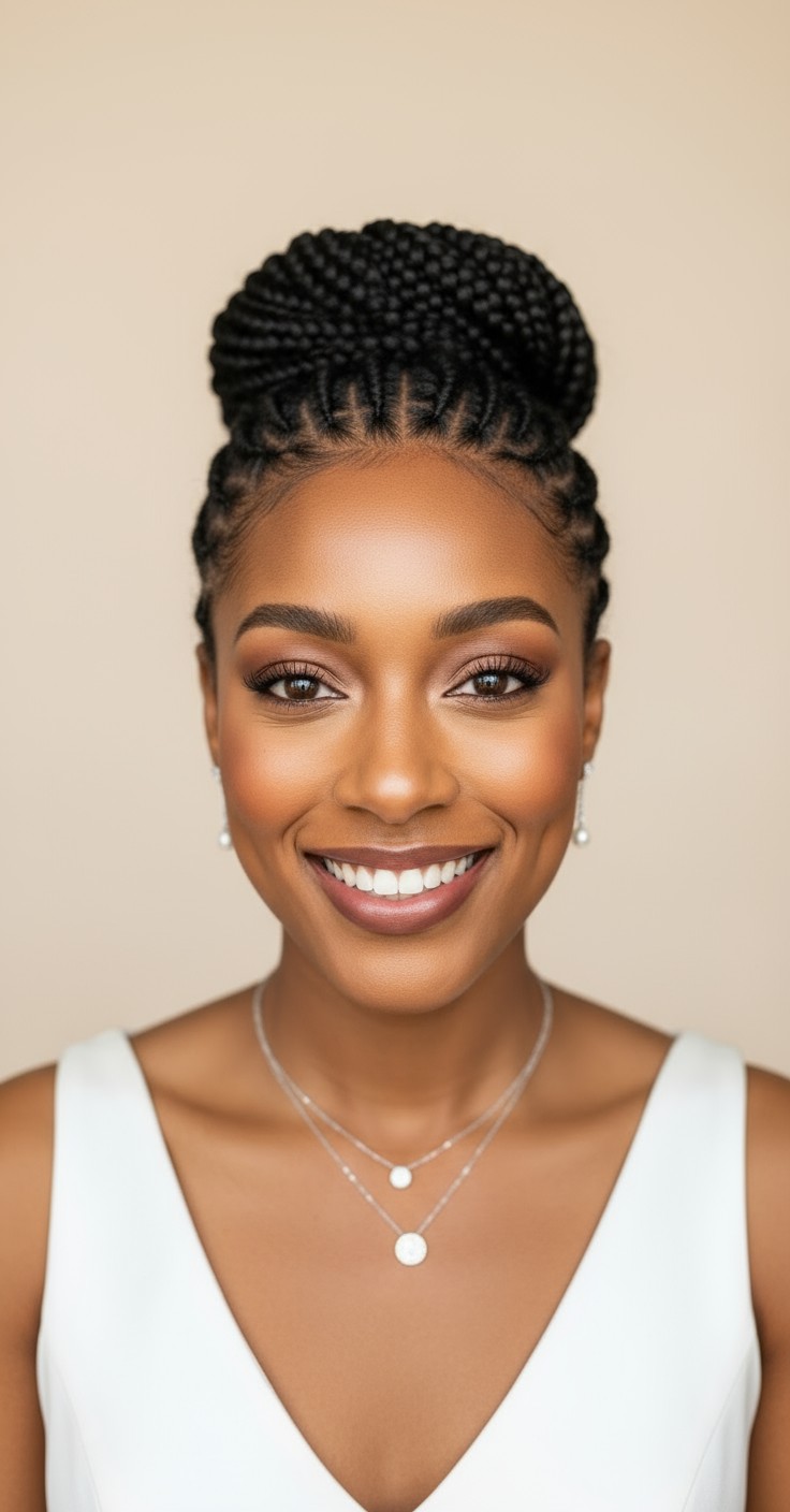 After Box Braid Updo For Wedding